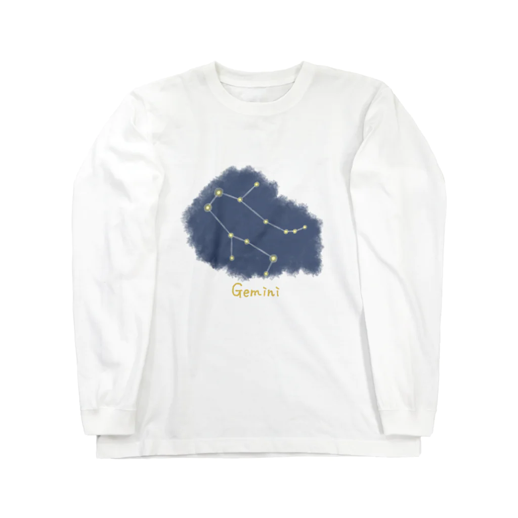 iso_Illustの光る夜空の星座・双子座 ロングスリーブTシャツ