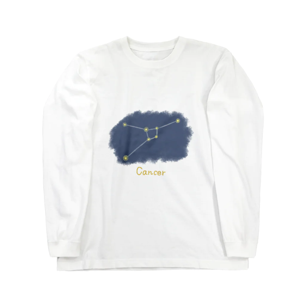 iso_Illustの光る夜空の星座・蟹座 ロングスリーブTシャツ