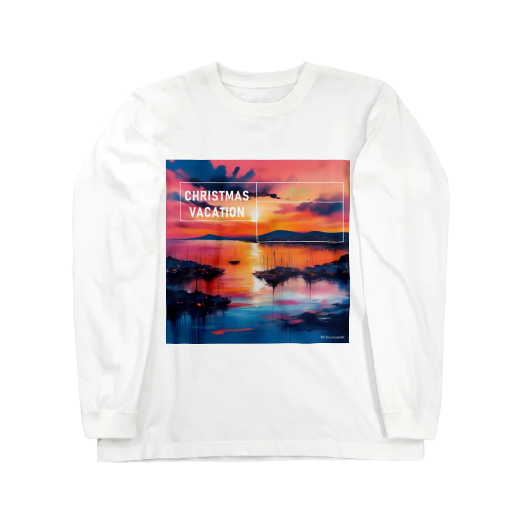 ChromastrAlのクリスマスの夕日 ロングスリーブTシャツ