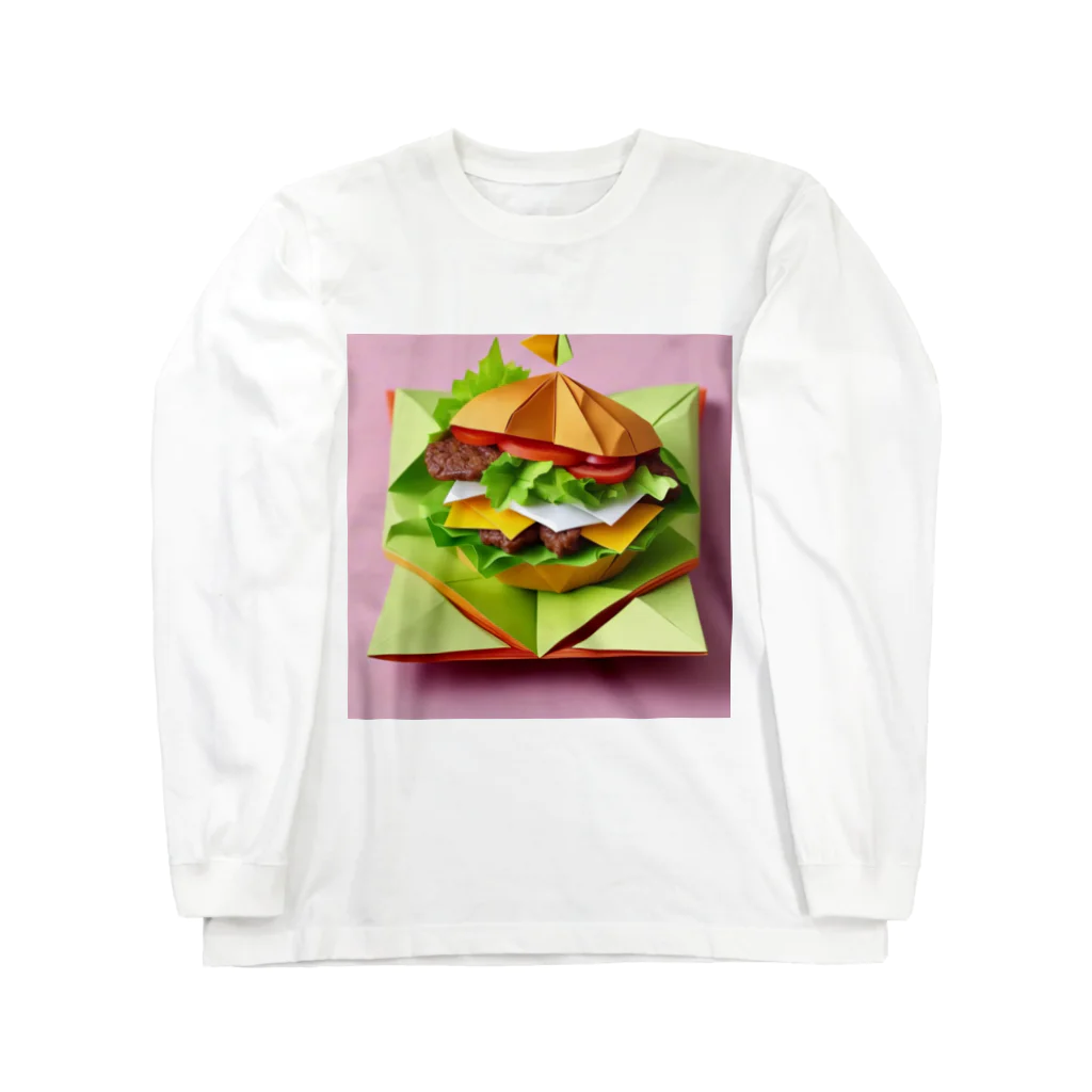 Hamatsukiのハンバーガー（折り紙風アート） Long Sleeve T-Shirt