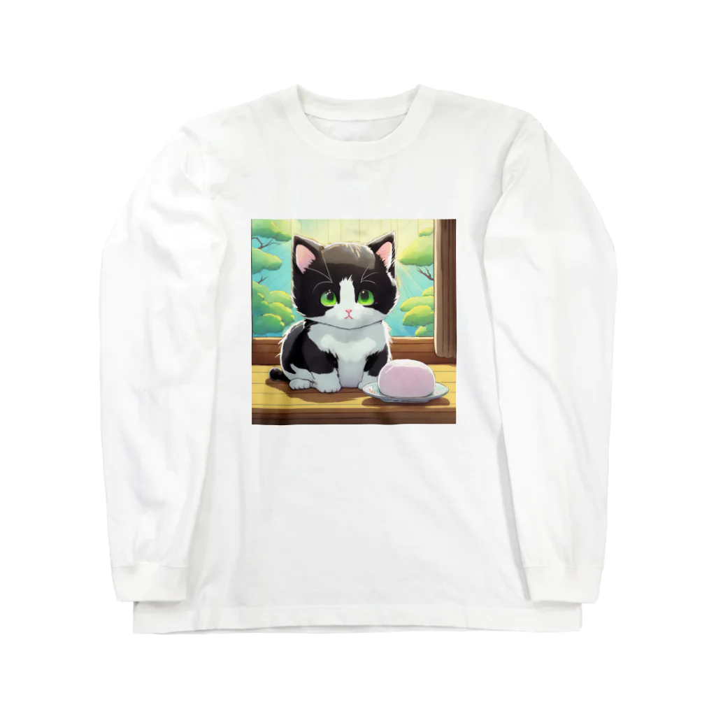yoiyononakaのお餅と白黒猫 Long Sleeve T-Shirt