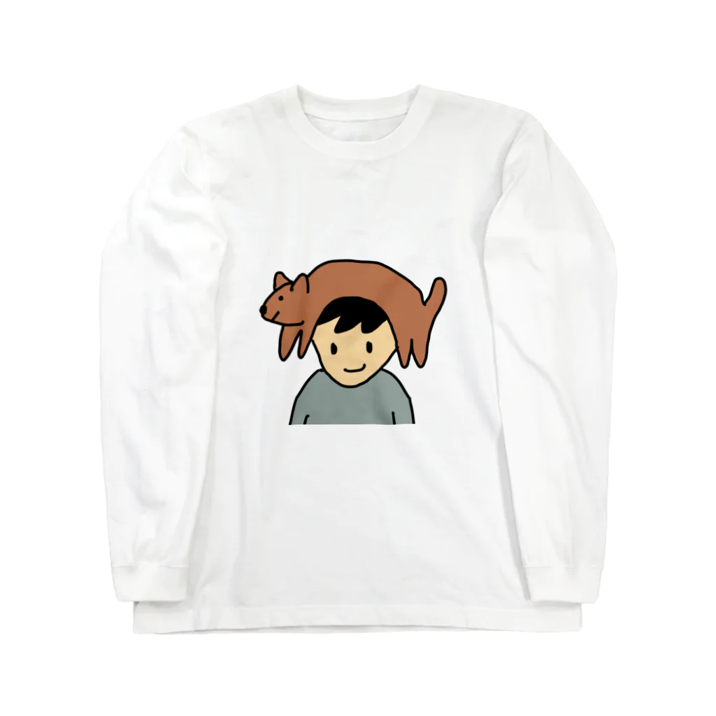 yamamototomohiroの犬帽子男の子 ロングスリーブTシャツ