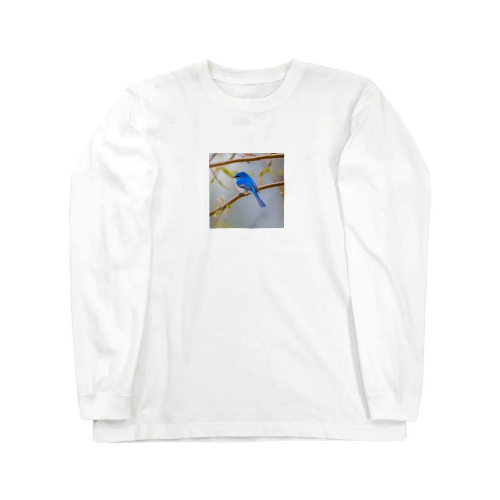 DROOMの自然と蒼い鳥 Long Sleeve T-Shirt