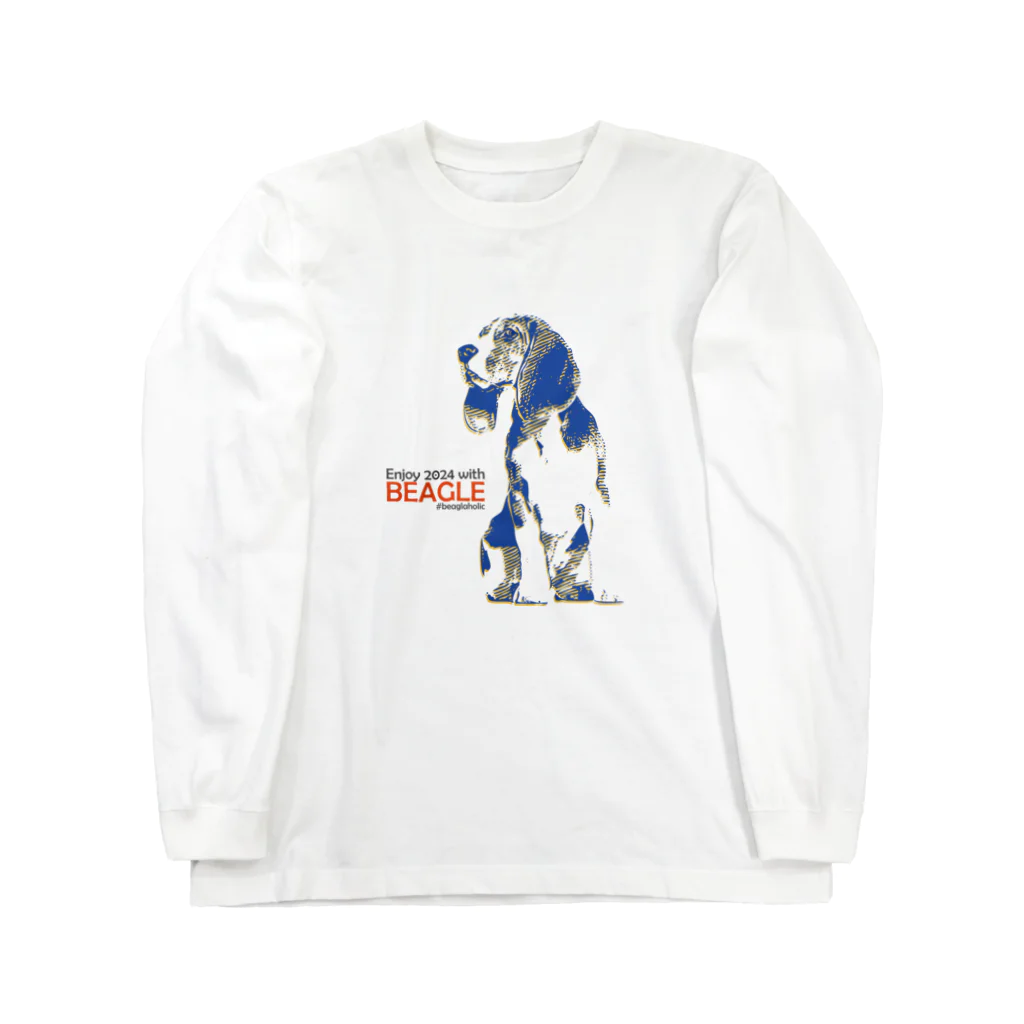 beagle meter the shopのEnjoy 2024 with beagle Long Sleeve T-Shirt