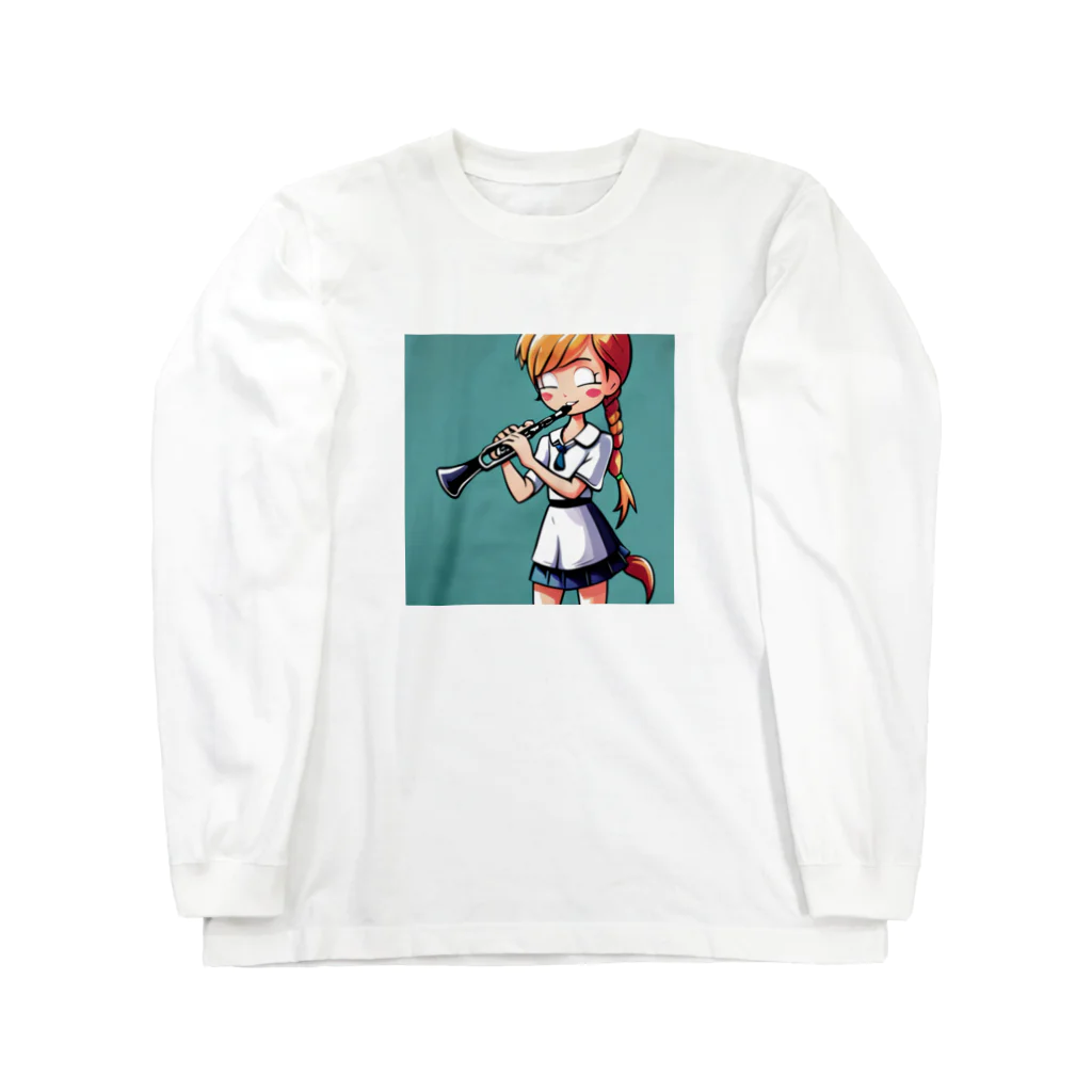 ほっこり絵音舎のクラ吹き少女の れいなちゃん！ Long Sleeve T-Shirt