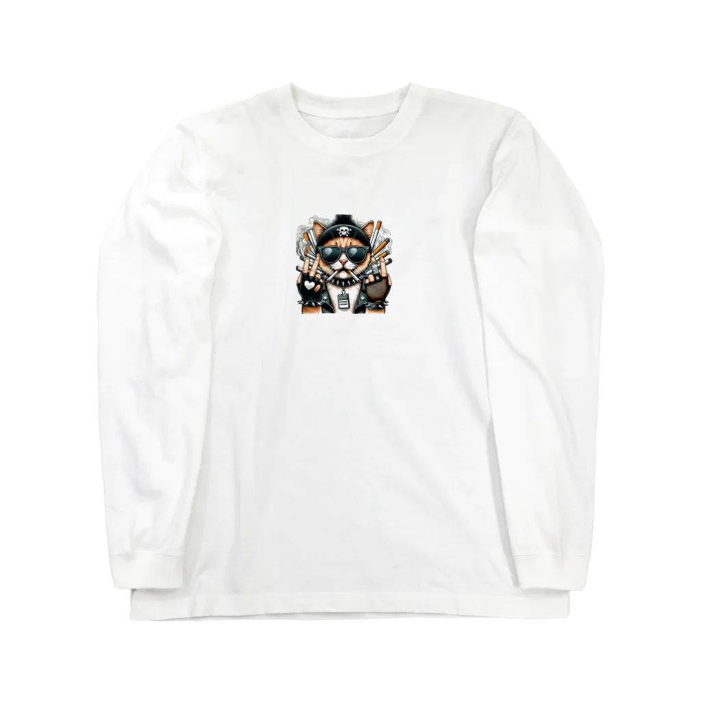 おふざけのパンクなにゃんこ Long Sleeve T-Shirt