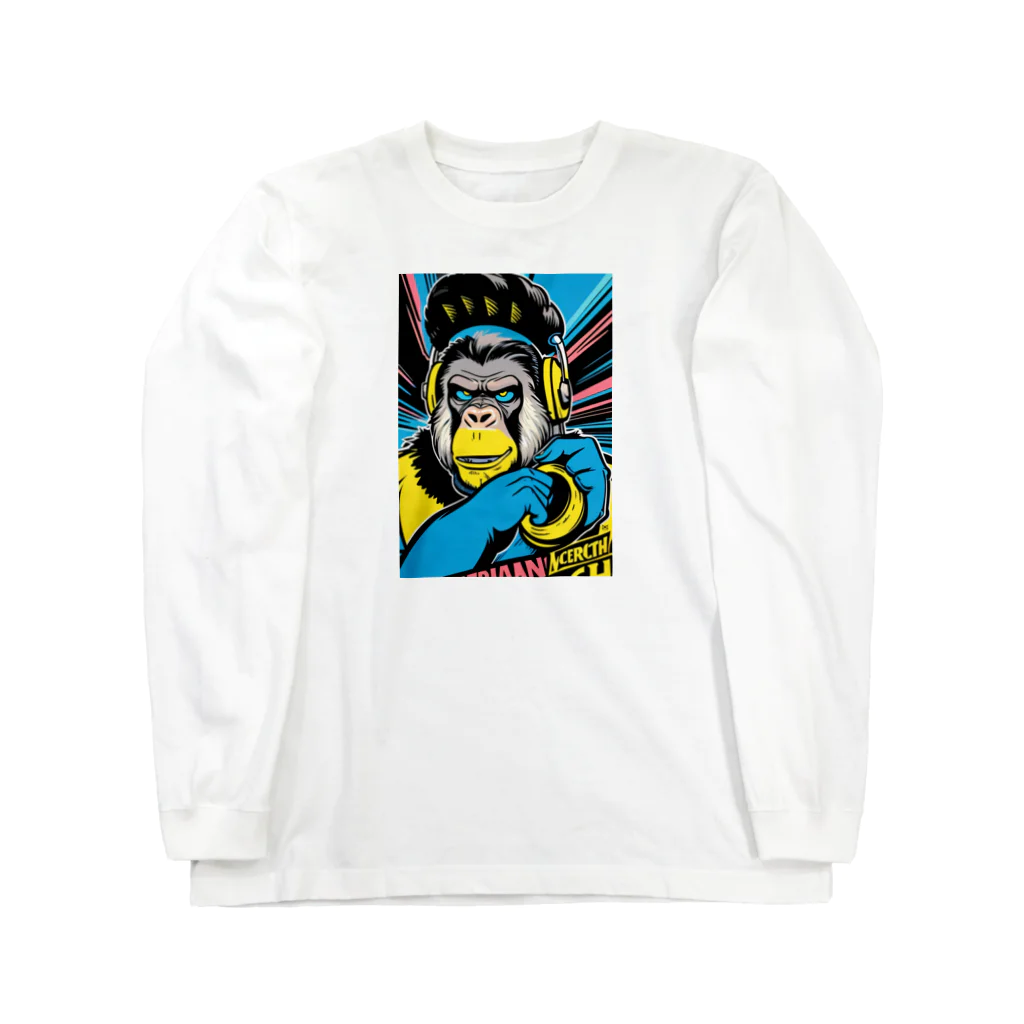 ビューティフルハードコアイラストレーション-DESIGN STOREのエレクトリックゴリラ Long Sleeve T-Shirt