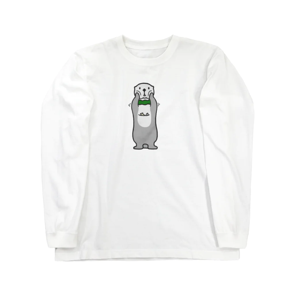 BISCUITのラッコのしおたん おててちめたい（グレー） Long Sleeve T-Shirt