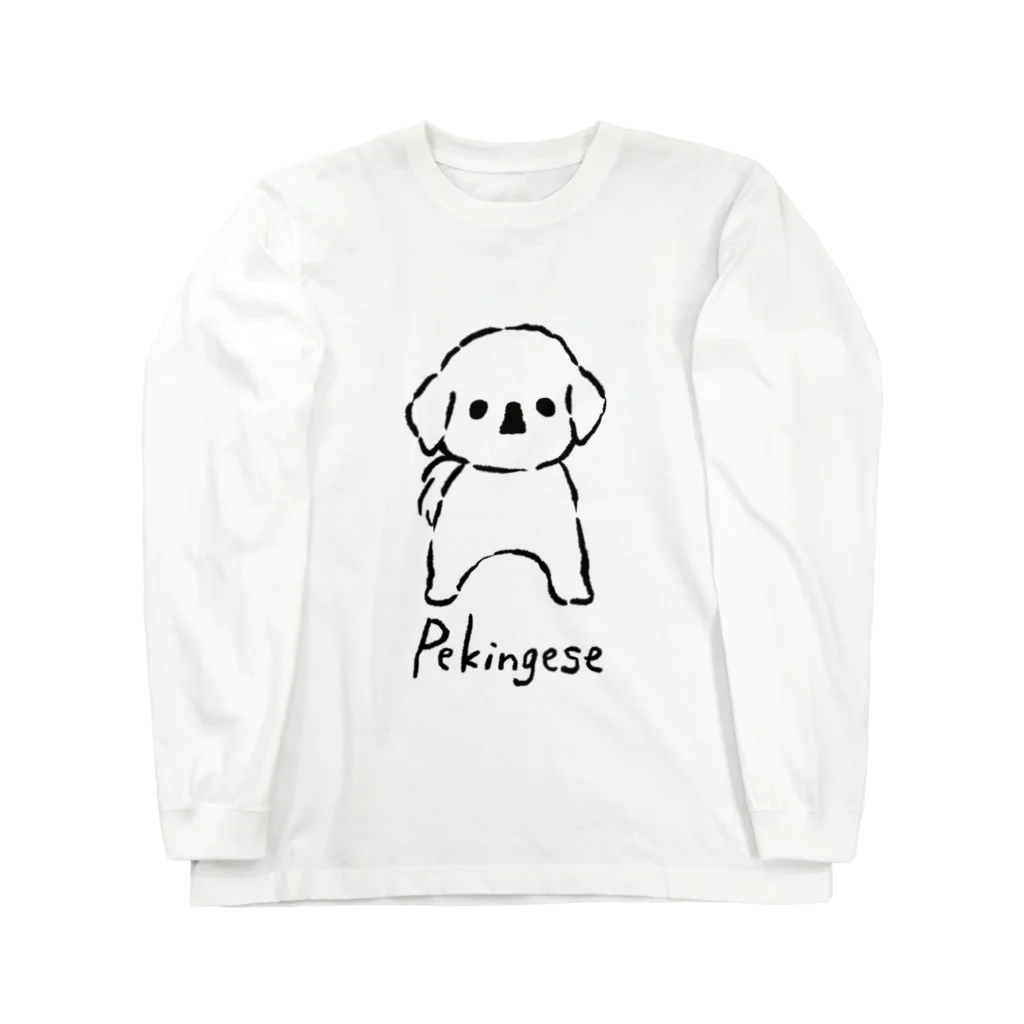 シロノの犬っ子ペロ（黒） ロングスリーブTシャツ