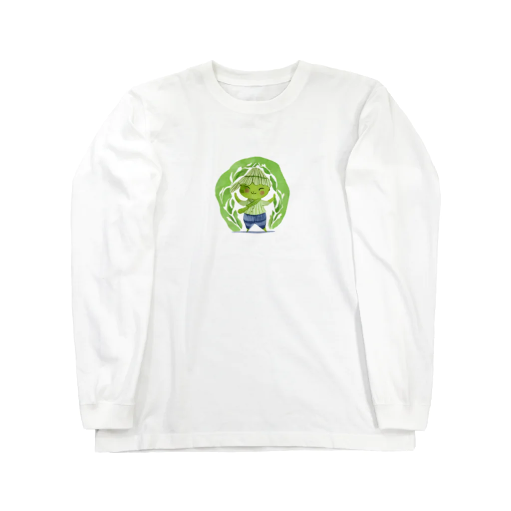 にんにんにんじゃの抹茶の小人 ロングスリーブTシャツ