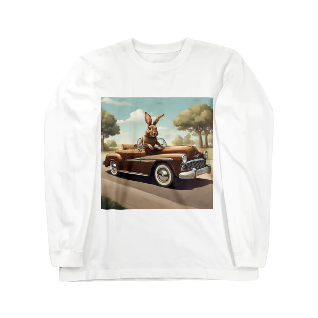 Sone Factoryのアメ車うさぎ Long Sleeve T-Shirt