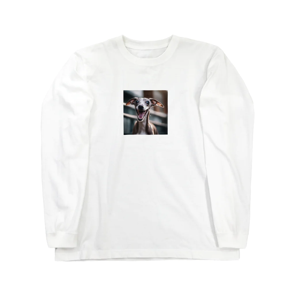 iam_louisの歯をくいしばっているイタリアングレーハウンド Long Sleeve T-Shirt