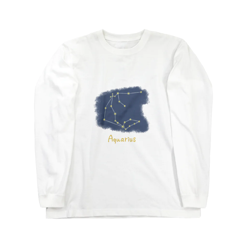 iso_Illustの光る夜空の星座・水瓶座 ロングスリーブTシャツ