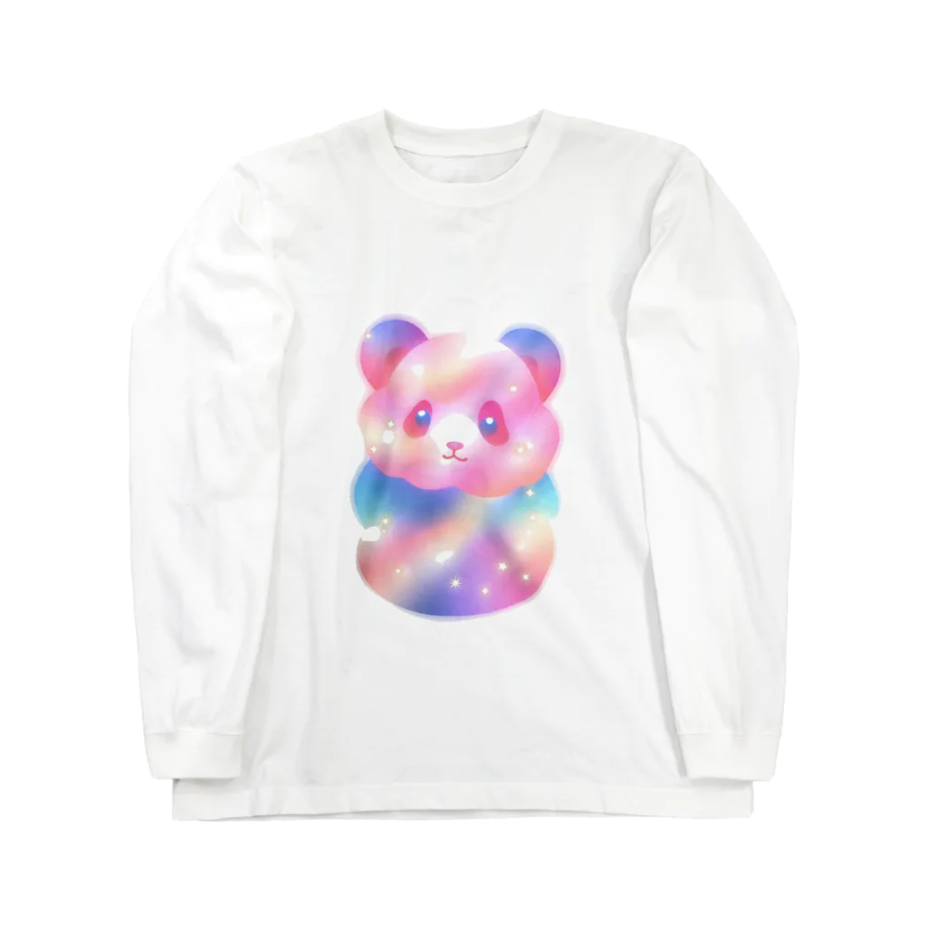 ゆめかわSHOPの（パンダ）ふわふわわたあめ動物園 Long Sleeve T-Shirt