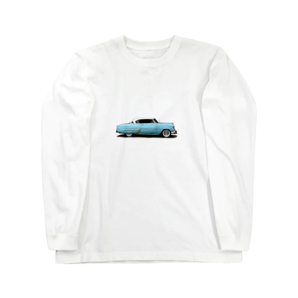 wowwooのChevrolet Bel Air　BLUE Long Sleeve T-Shirt