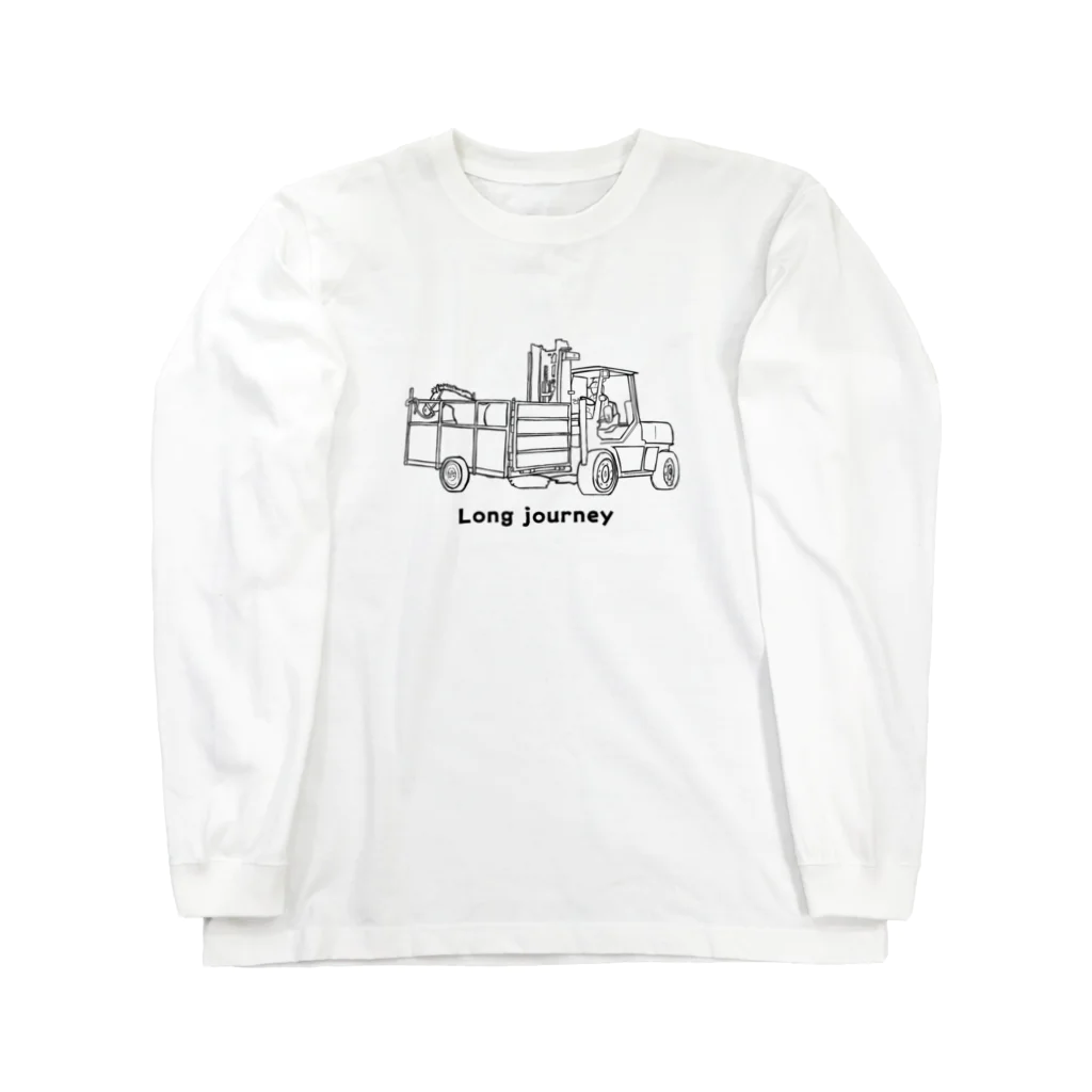 poniponiの与那国馬の長旅(黒) ロングスリーブTシャツ