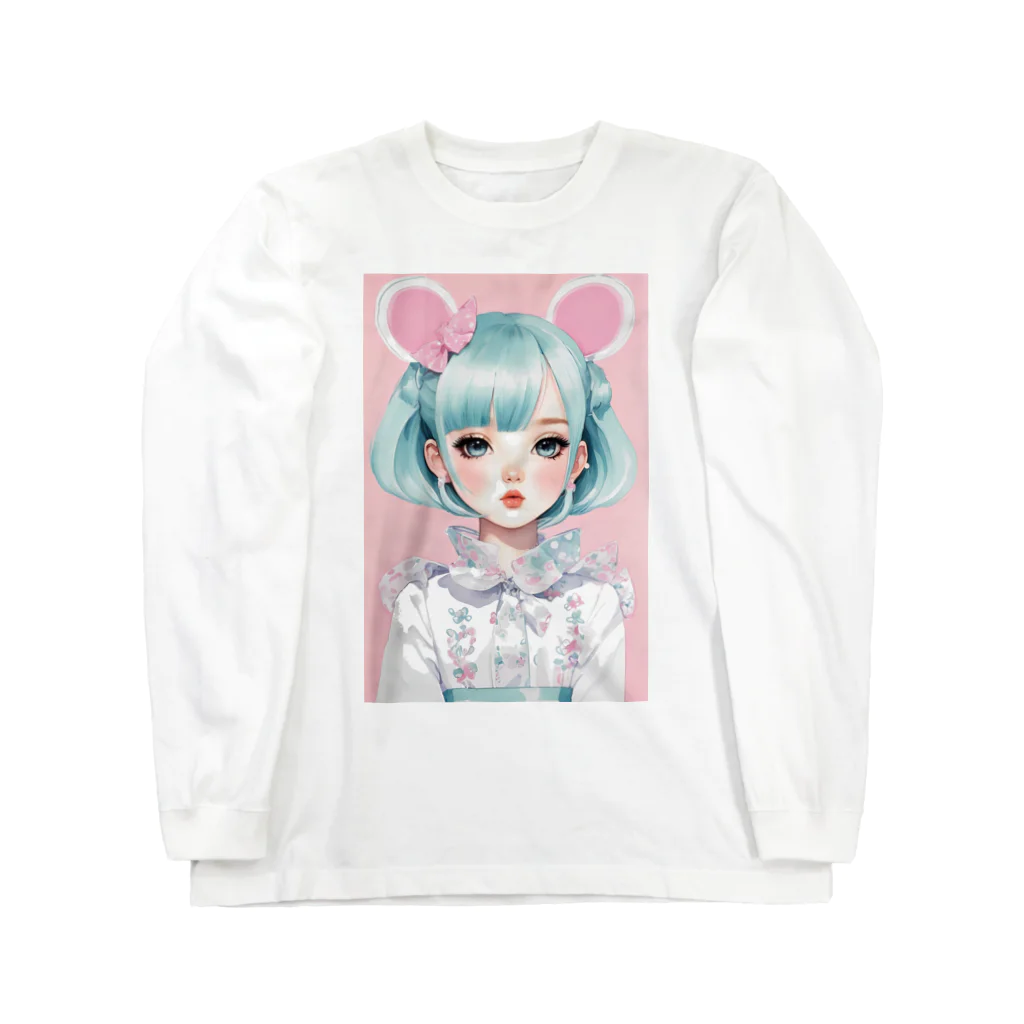 AI-srt-designのスウィート・ミント・ドリーミング・ガール Long Sleeve T-Shirt