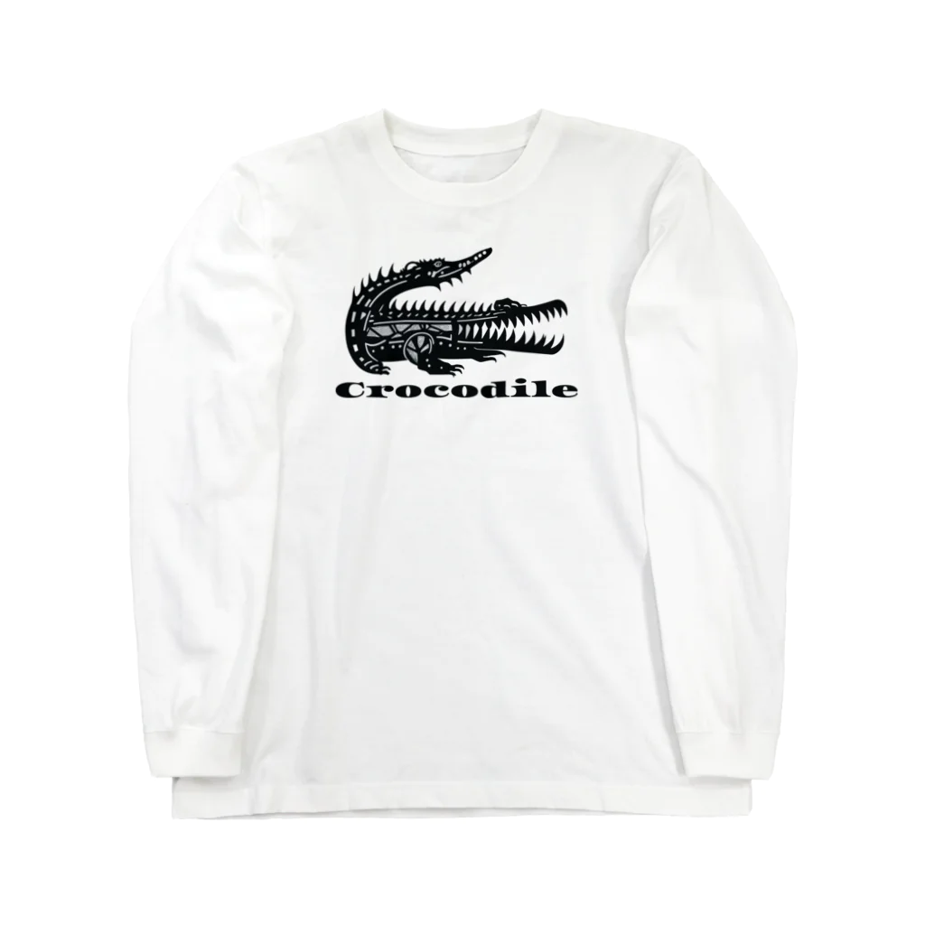 ファンシーTシャツ屋のトライバルクロコダイル Long Sleeve T-Shirt