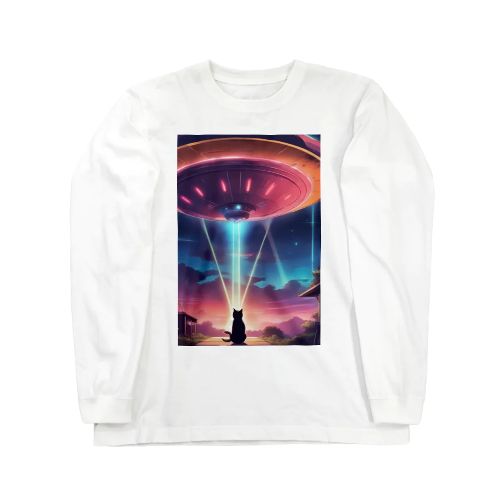 ParadigmStar　パラダイムスターのUFOに遭遇!? 不思議な猫のキャトルミューティレーション！👽🐱✨ ロングスリーブTシャツ