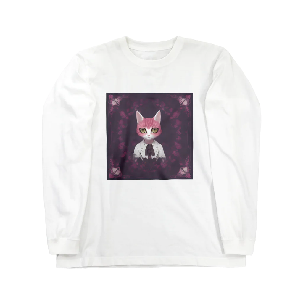 ヤバヲのこれは可愛い猫 ロングスリーブTシャツ