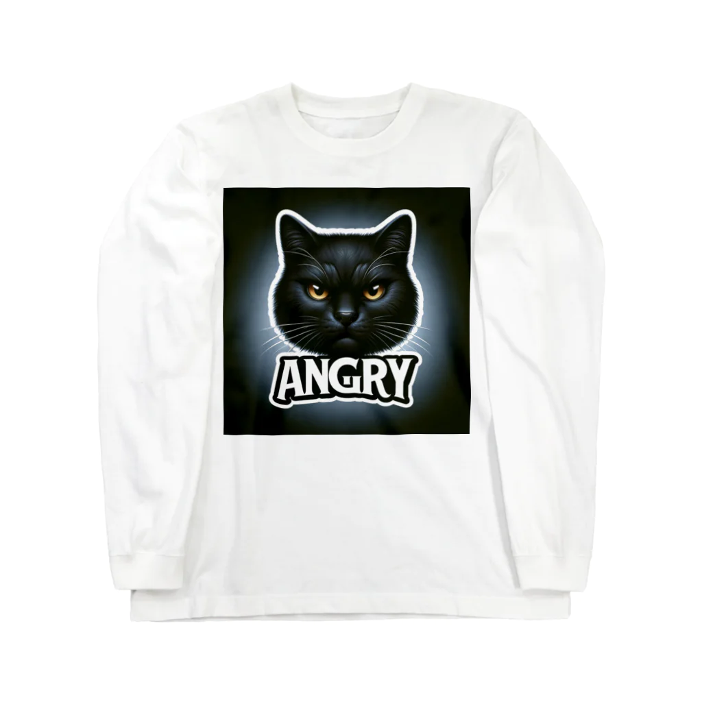 same_sharkのアングリー黒猫シリーズ Long Sleeve T-Shirt