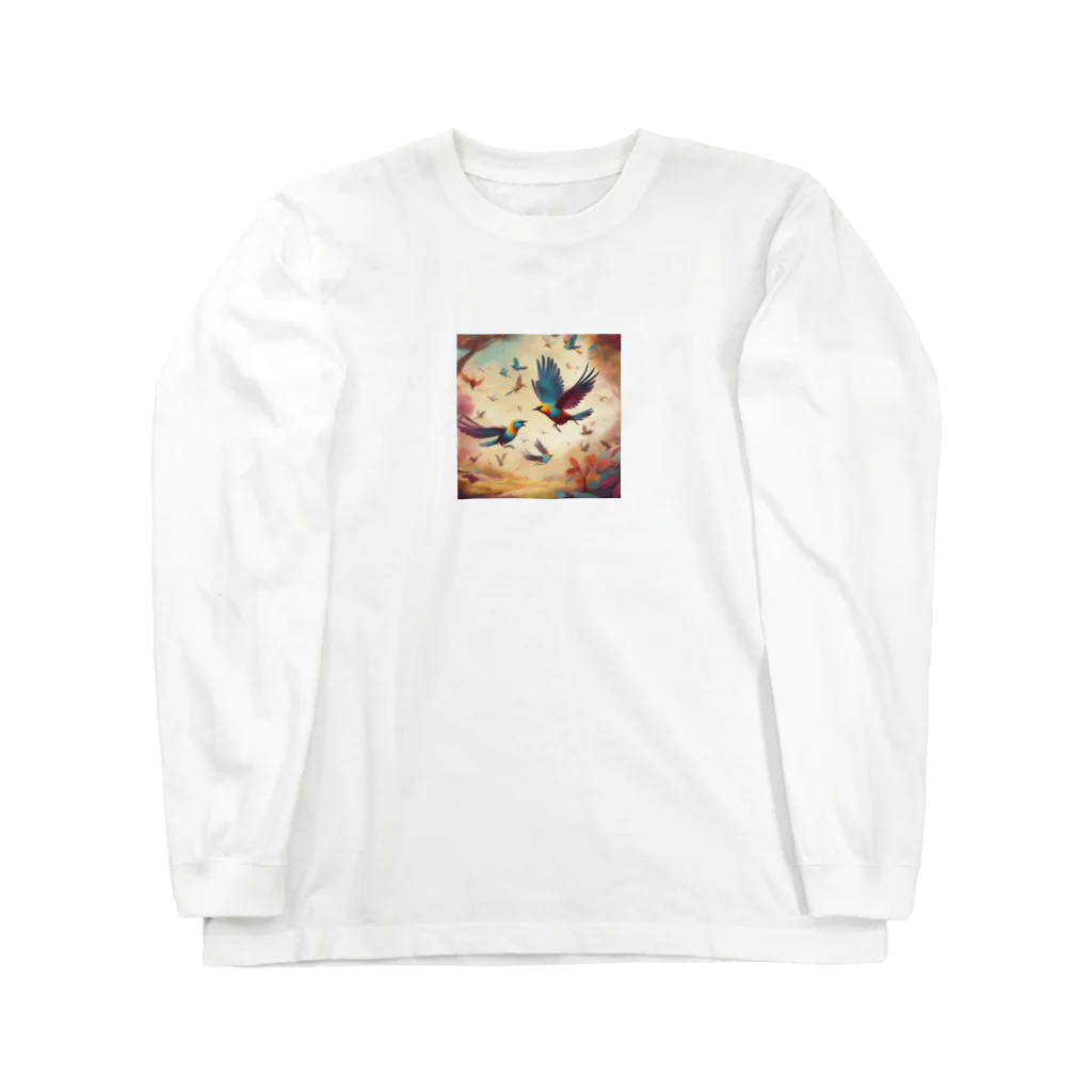 にくまるショップの賑鳥 Long Sleeve T-Shirt