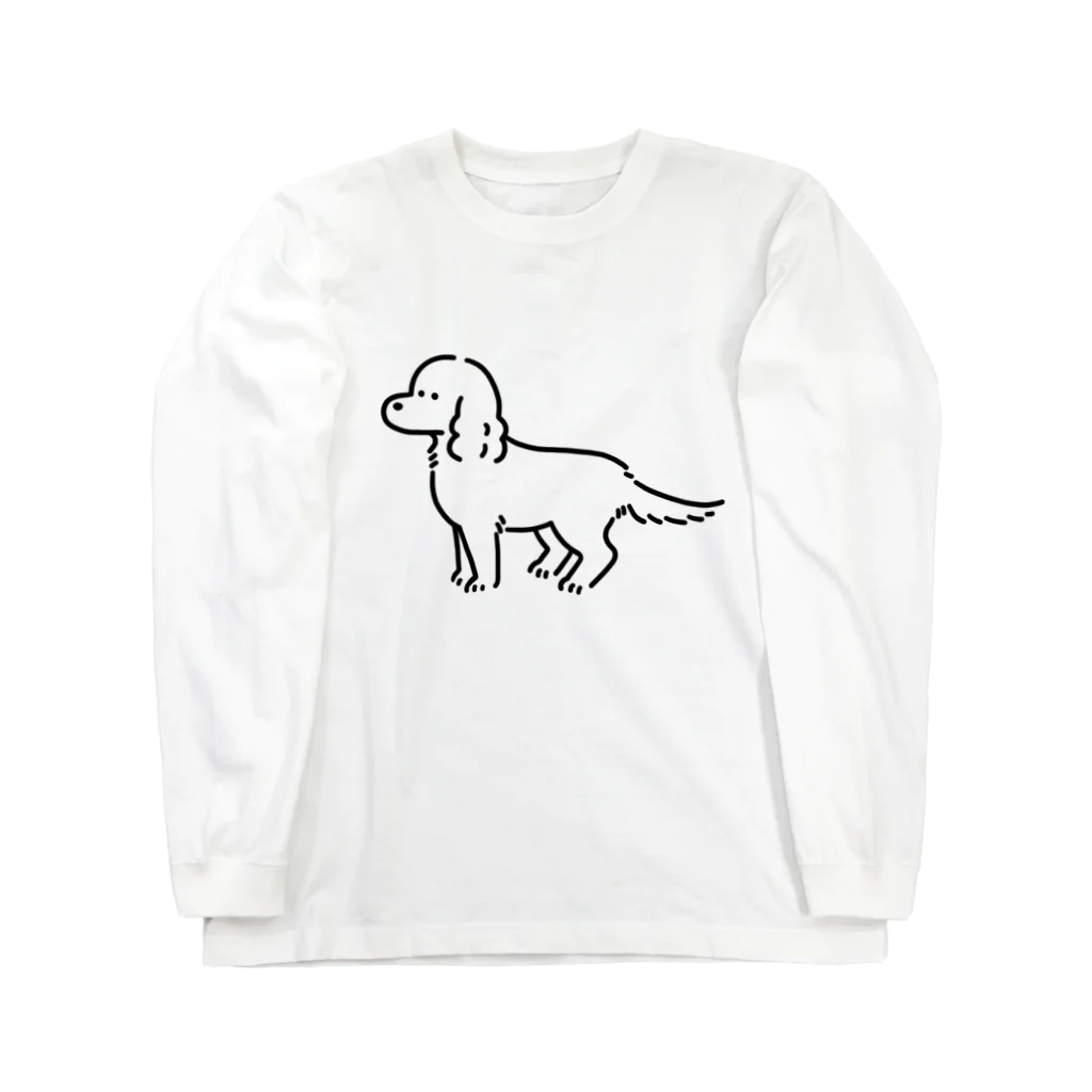 ちゅんのふわふわイングリッシュコッカースパニエル　モノクロ Long Sleeve T-Shirt