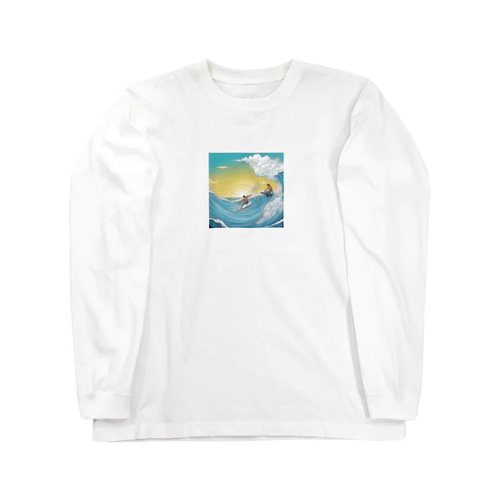 どうぶつやのハワイ　サーフィン Long Sleeve T-Shirt