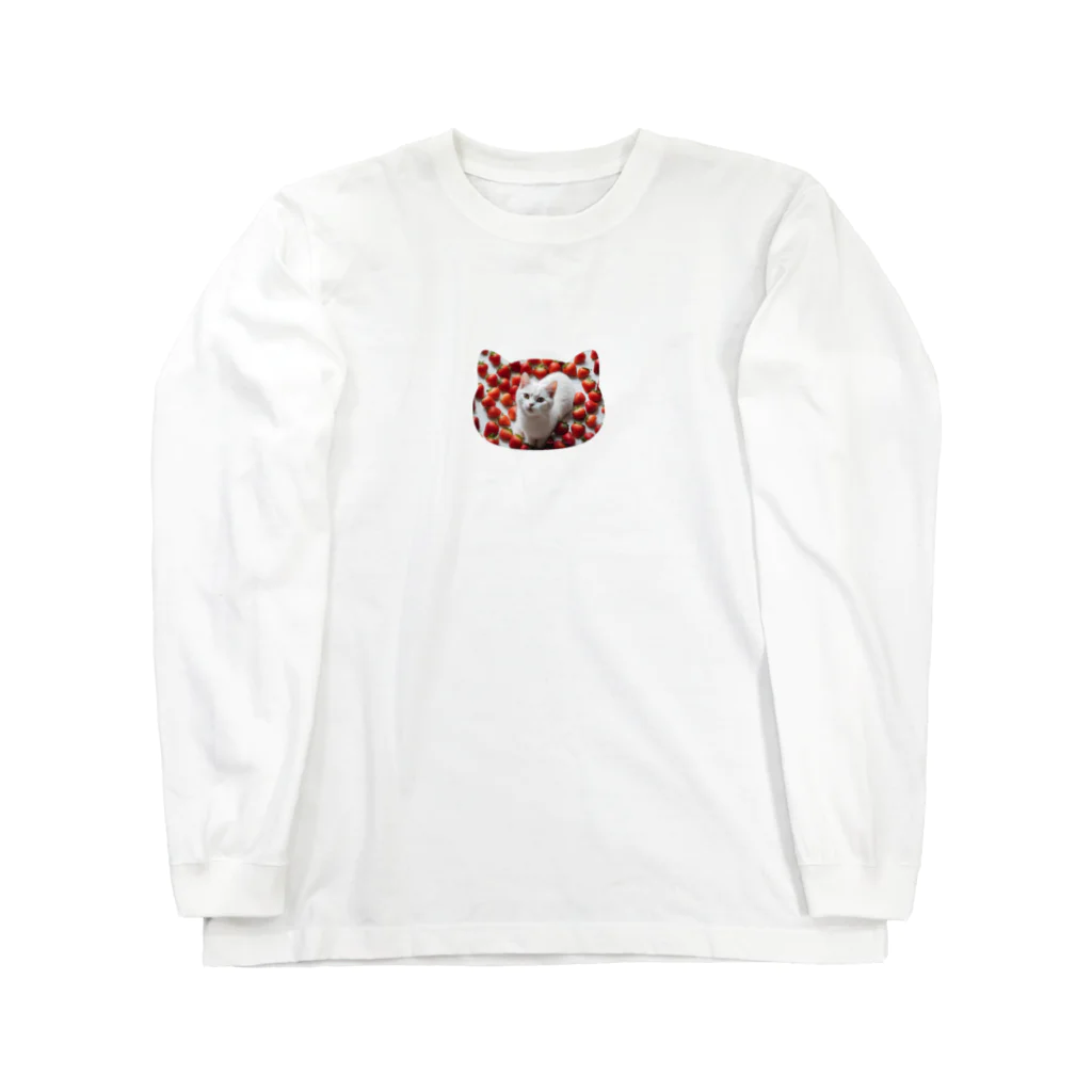 kiryu-mai創造設計のいちごねこ ロングスリーブTシャツ