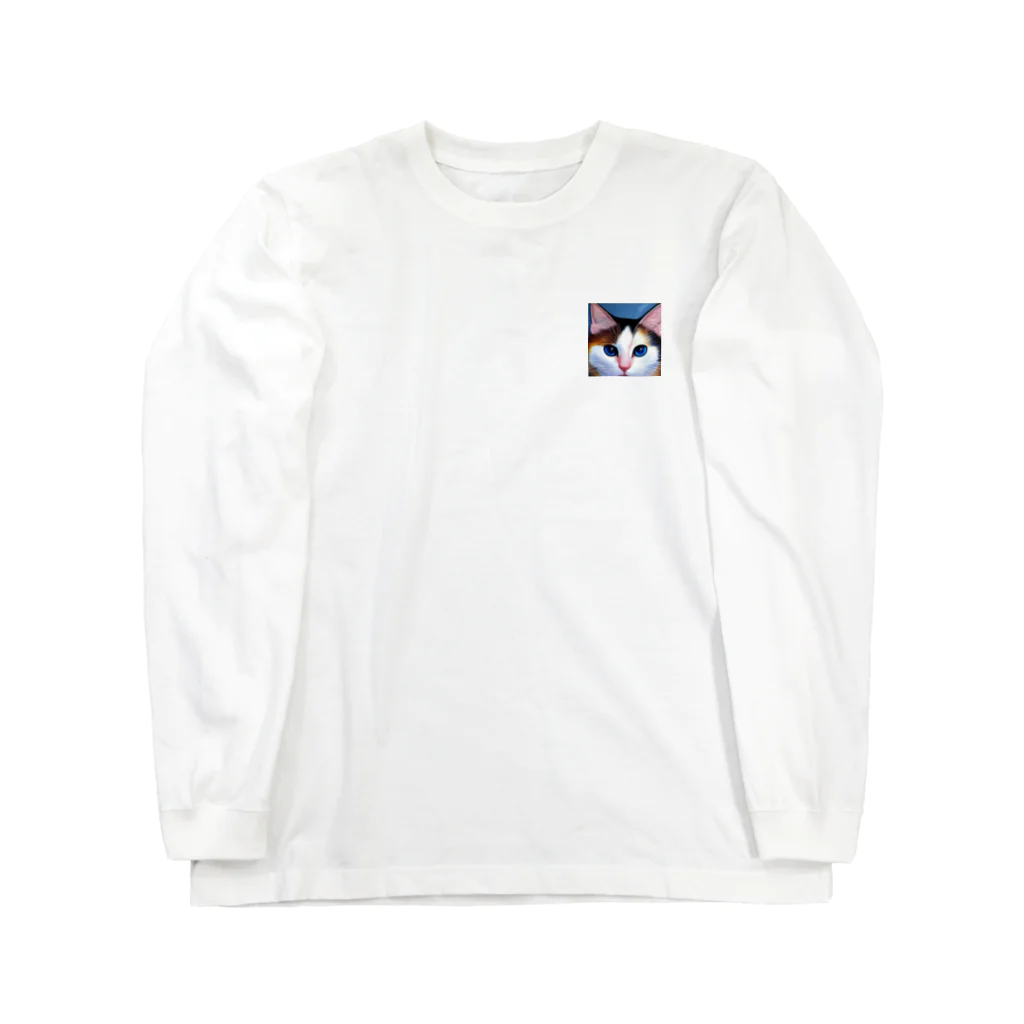 Chop Storeの青い瞳の猫 Long Sleeve T-Shirt