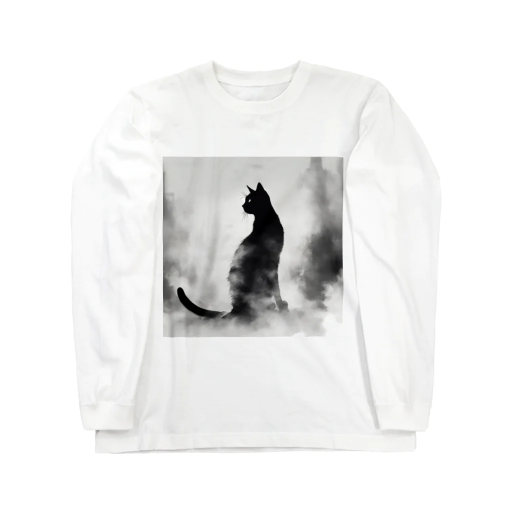 mamachanxxxの謎めいたモノクロねこ Long Sleeve T-Shirt