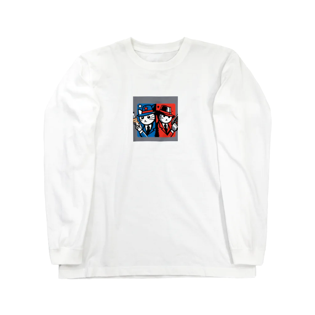 はまみるのライバル同士の猫 Long Sleeve T-Shirt