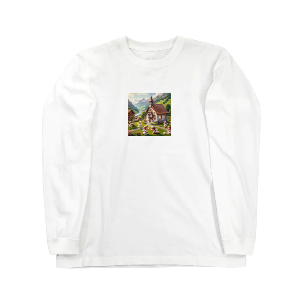 天使の館の教会で遊んでる天使たち Long Sleeve T-Shirt