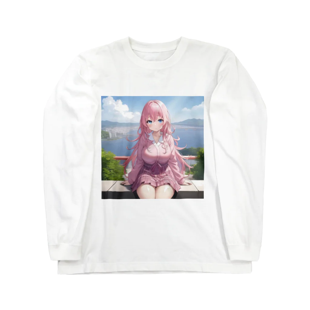 ゆう(AIイラスト)の旅行で記念写真 Long Sleeve T-Shirt