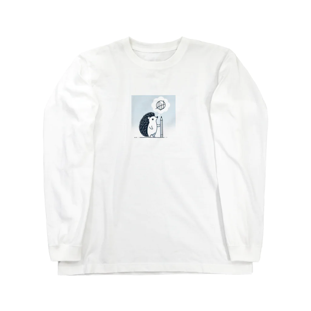 花鳥風月の鉛筆はりねずみ　 Long Sleeve T-Shirt