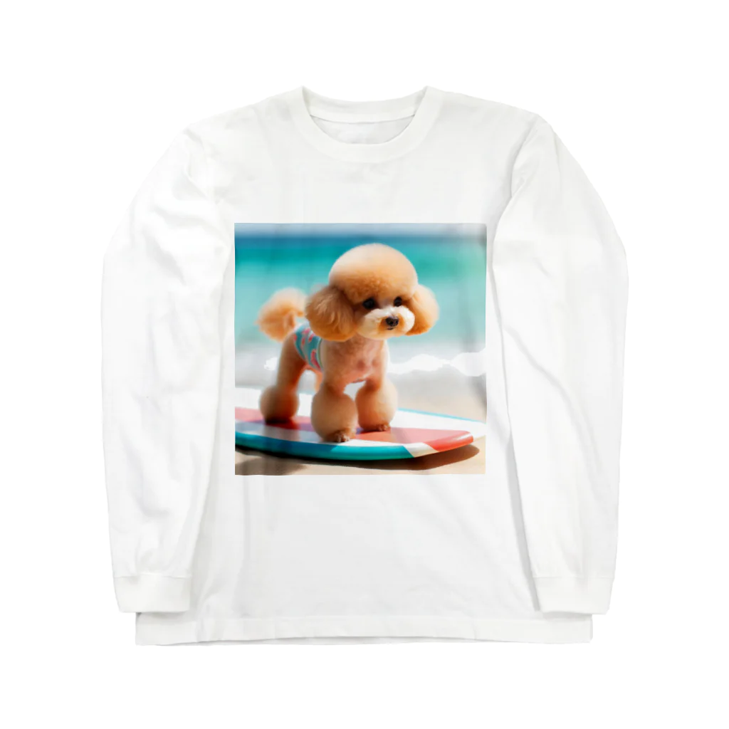 Lovers-chapelのサーフィンワンちゃん Long Sleeve T-Shirt