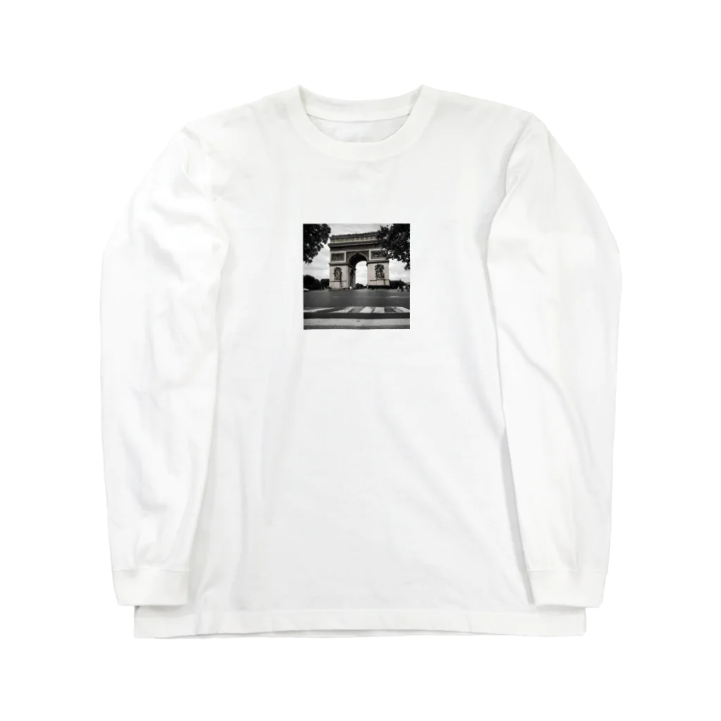 ai美女ショップの凱旋門モノクロ⛩ Long Sleeve T-Shirt