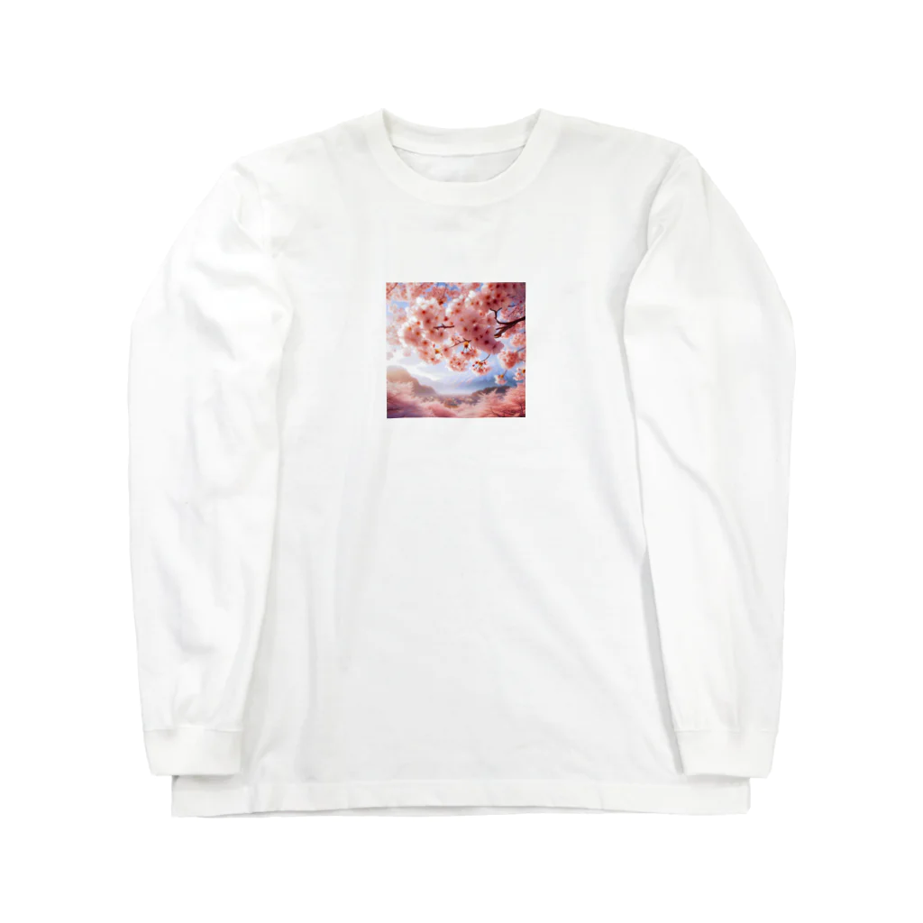 終わらない夢🌈の美しい桜🌸 ロングスリーブTシャツ