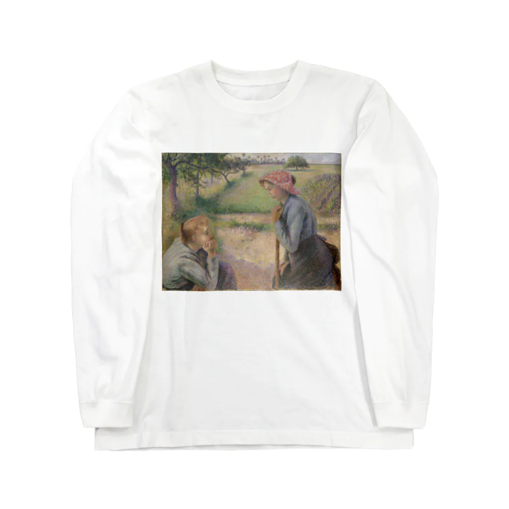 世界美術商店の2人の若い農夫 / Two Young Peasant Women ロングスリーブTシャツ
