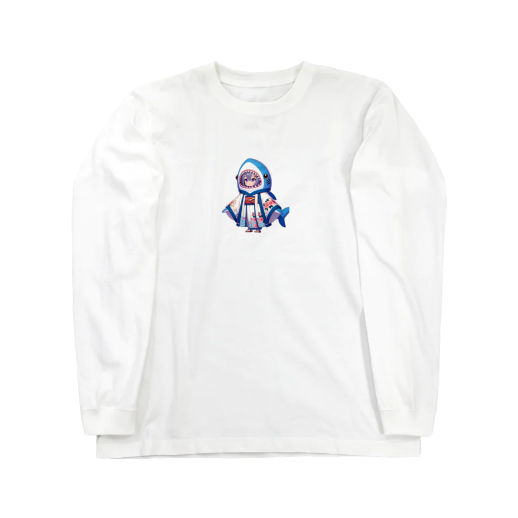 WING_0101の和風サメちゃんグッズ Long Sleeve T-Shirt