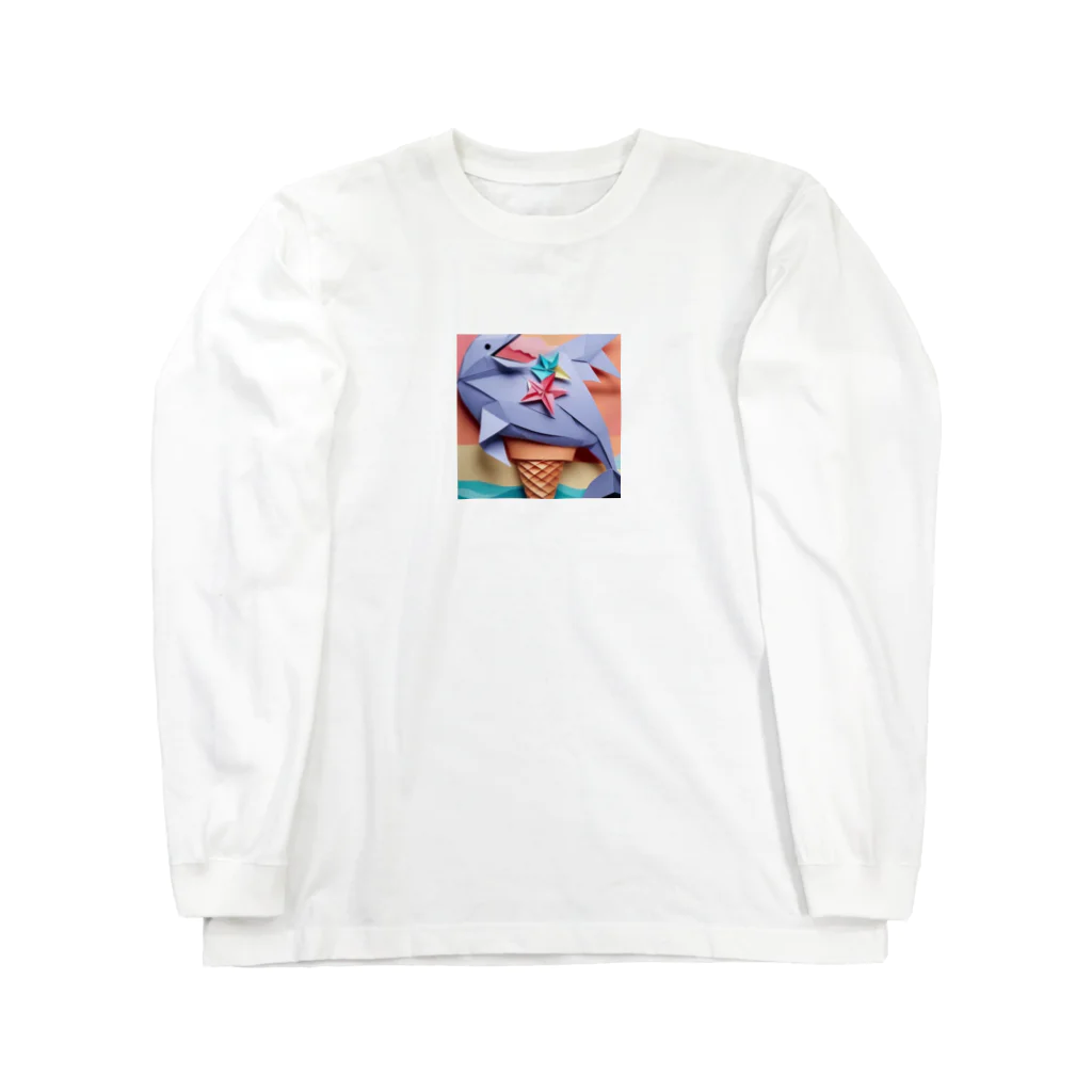 yumiceのice meets オリガミイルカ Long Sleeve T-Shirt