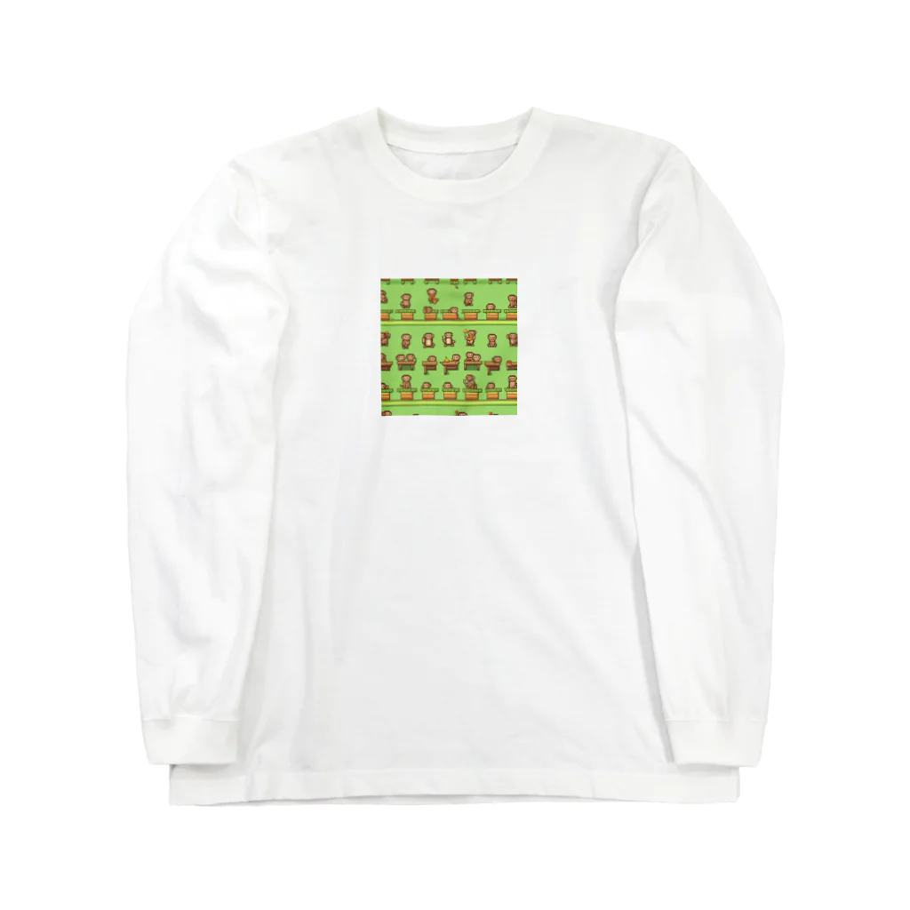 yuhi04のフルーツバーを食べる猿 Long Sleeve T-Shirt