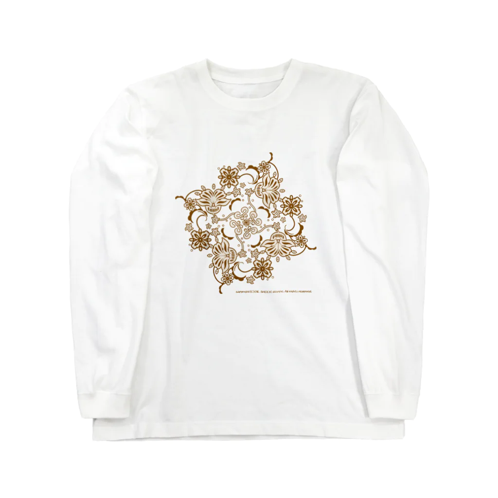 ファンシーTシャツ屋のゴールドフラワー Long Sleeve T-Shirt