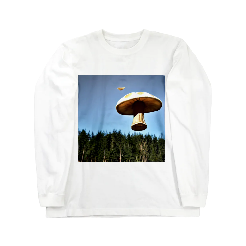 happygoの空飛ぶキノコ Long Sleeve T-Shirt