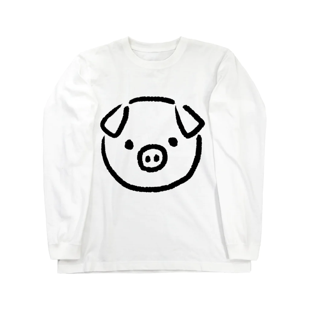 chicodeza by suzuriの手書きの豚さん ロングスリーブTシャツ