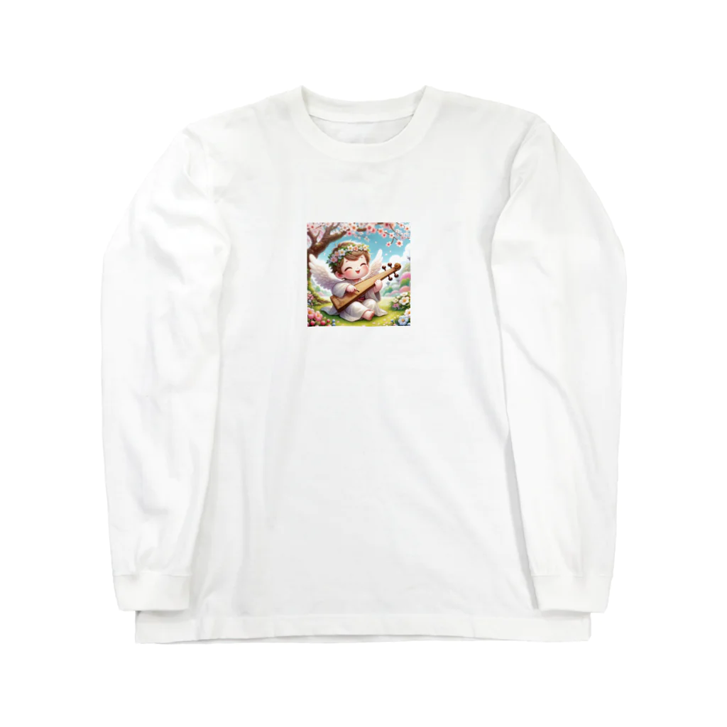 天使の館の琴を奏でる天使 Long Sleeve T-Shirt