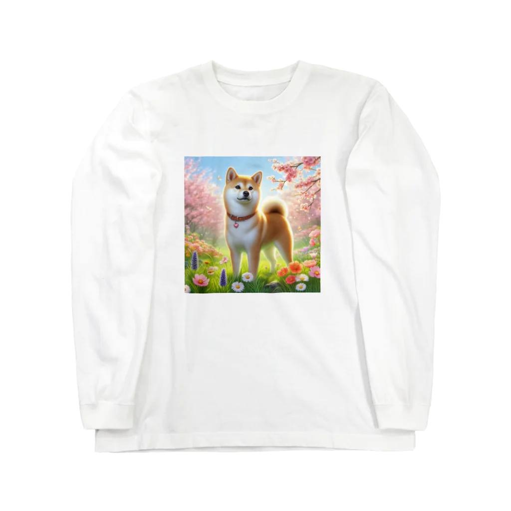 ANTARESの春の柴犬の冒険 Long Sleeve T-Shirt