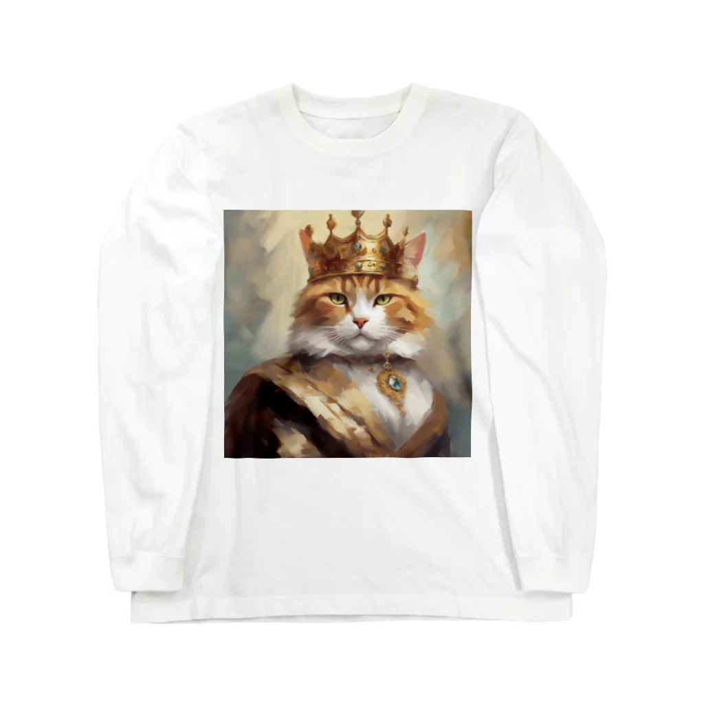 esmeralda64のブルーダイヤモンドの猫王 ロングスリーブTシャツ