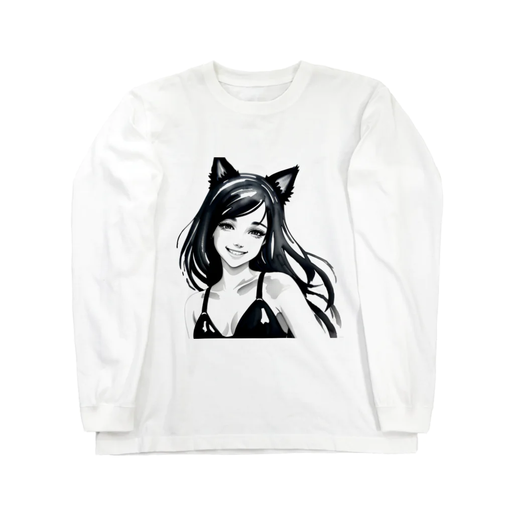 レイカランクの猫ガール ロングスリーブTシャツ