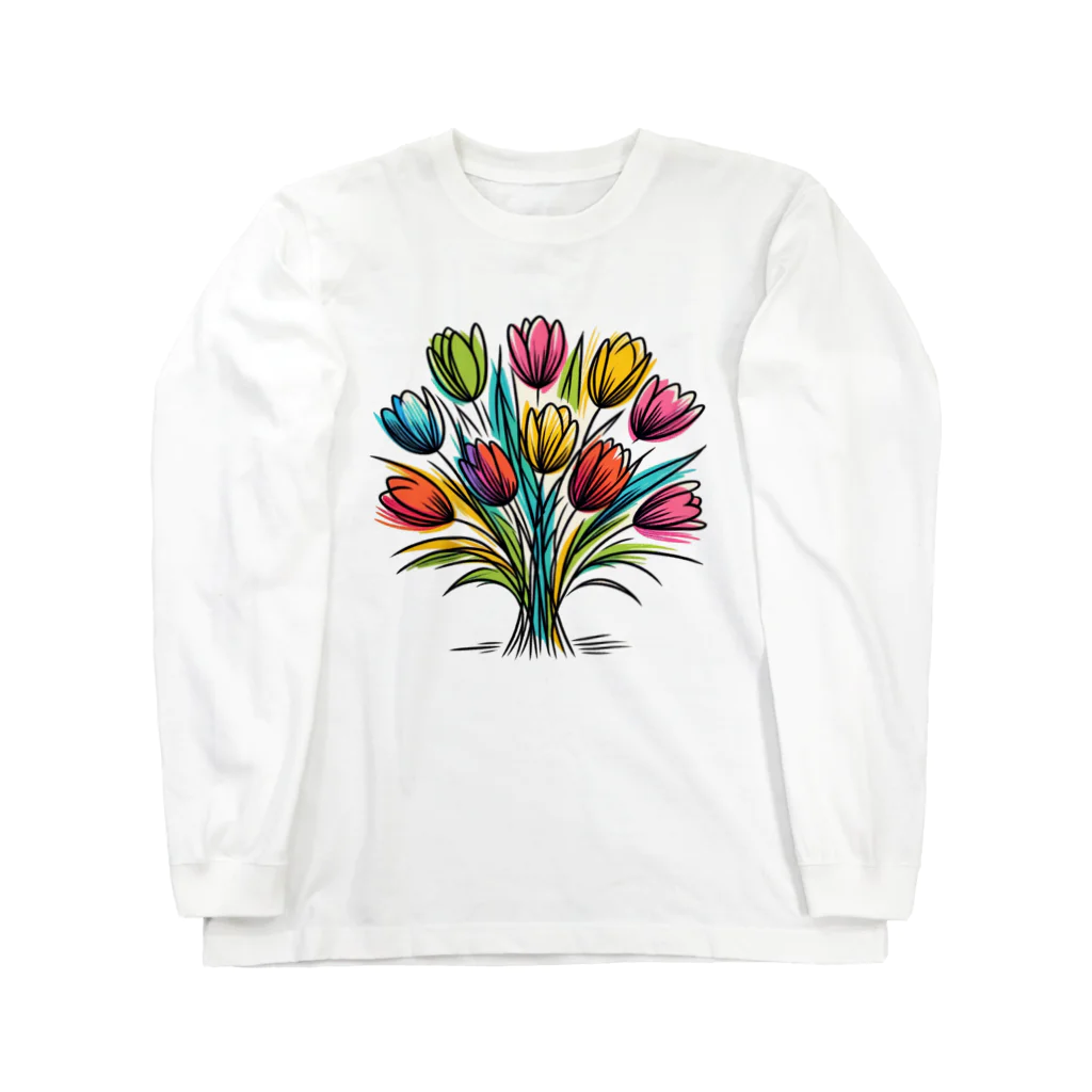 gentle_timeの春の訪れを華やかに彩るチューリップ Long Sleeve T-Shirt